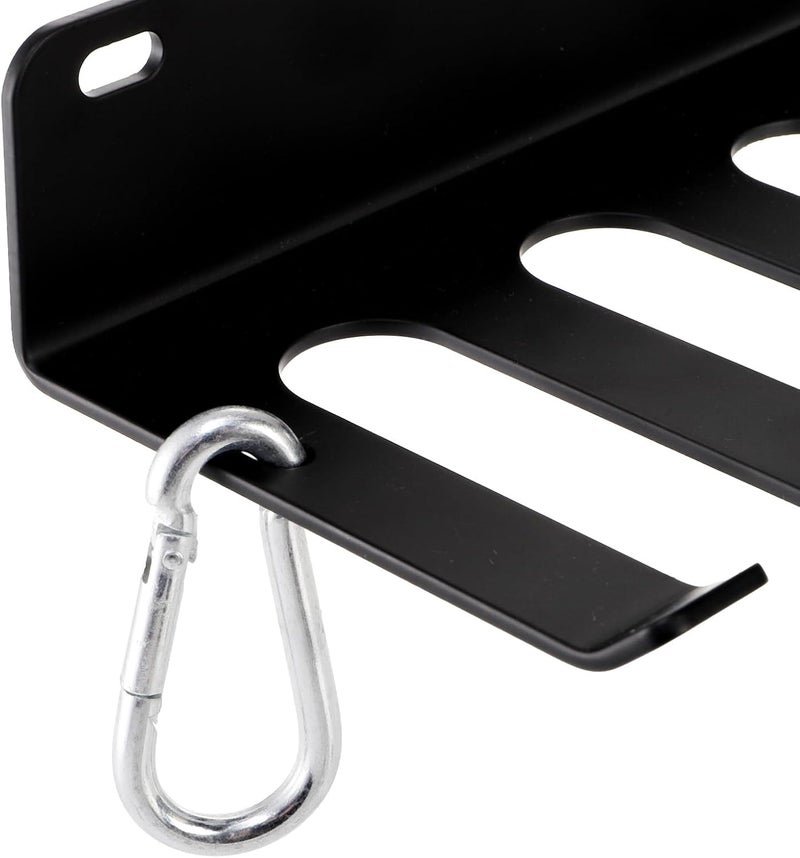 Tebery رف تخزين جيم منزلي مع 9 خطافات، منظم معدات اللياقة البدنية، حامل ملحقات جيم معدني لأشرطة التمارين، حبال القفز، الأثقال، أحزمة الرفع - Image 4